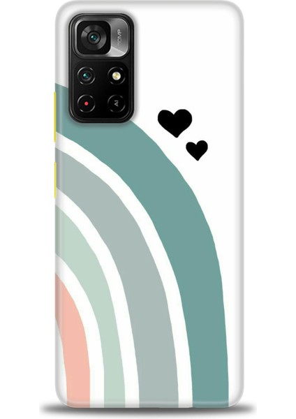 Xiaomi Redmi Note 11 Pro Plus Kılıf Hd Baskılı Kılıf - Gökkuşağı ve Kalpler