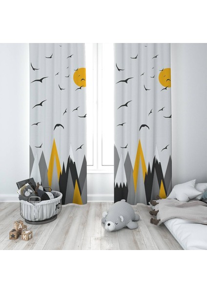 135X270CM Çocuk Odası Dijital Baskılı Fon Perde