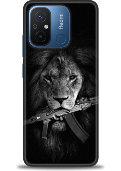 Xiaomi Redmi 12C Kılıf Hd Baskılı Kılıf - Tüfek ve Aslan