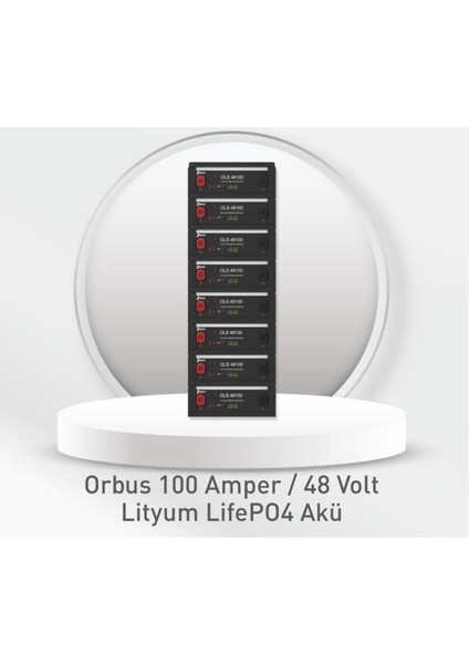 Orbus 48 Volt 100 Amper Lityum Akü Tek Ebat