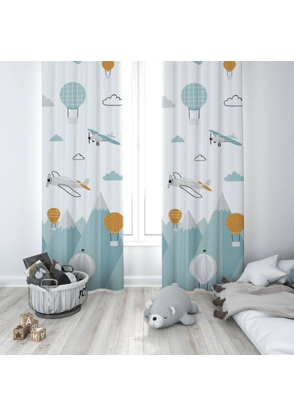 135X270CM Çocuk Odası Dijital Baskılı Fon Perde