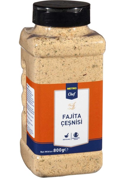 Metro Chef Fajita Çeşnisi 800 gr Mutfak Şef Pasta Tatlı Tuzlu Baharat