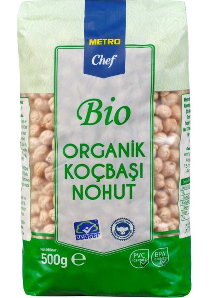 Bio Nohut Koçbaşı 500 gr 2 Paket Şef Mutfak Baklagil Kuru Gıda Organik