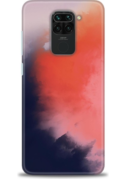 Xiaomi Redmi Note 9 Kılıf Hd Baskılı Kılıf - Sisli Turuncu