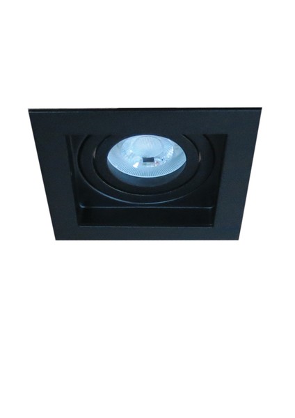 S.a Hareketli Spot Kare Siyah ALÜMINYUM-JH639 S