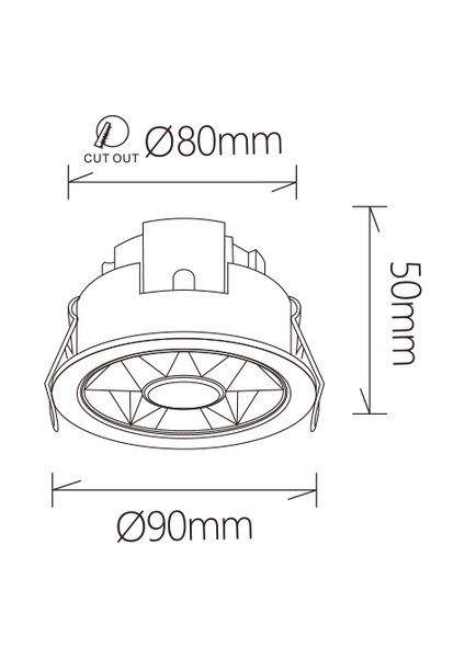 Jüpiter Siyah-Gün Metal 7W 3000K LED Spot LS500SSK