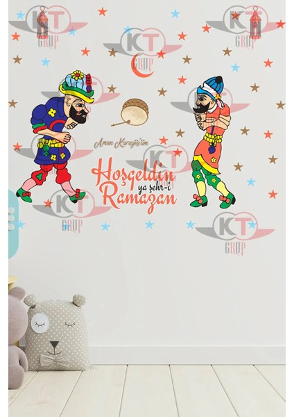 Hoş Geldin Ramazan Hacivat Karagöz Temalı Sticker Seti