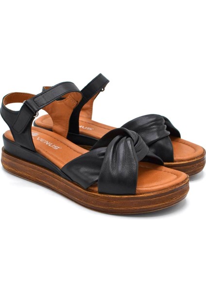 Kadın Comfort Deri Sandalet Siyah 2216403Y