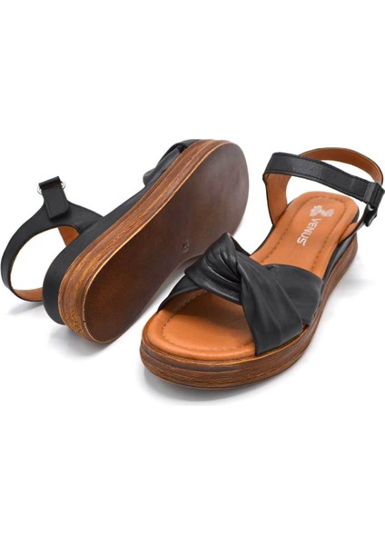 Kadın Comfort Deri Sandalet Siyah 2216403Y indirimleri