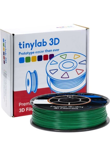 TinyLab 3D 1.75mm 1000gr Yeşil ABS Filament 210-300°C Baskı Sıcaklığı - Yüksek Kalite, Isı Dayanımı, Sorunsuz Yapışma