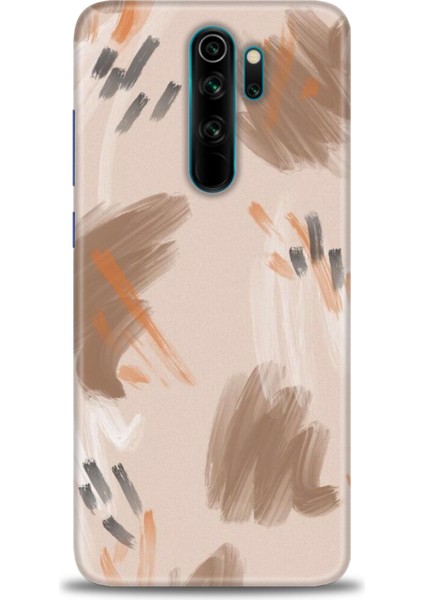 Xiaomi Redmi Note 8 Pro Kılıf Hd Baskılı Kılıf - Kahve Çizgiler