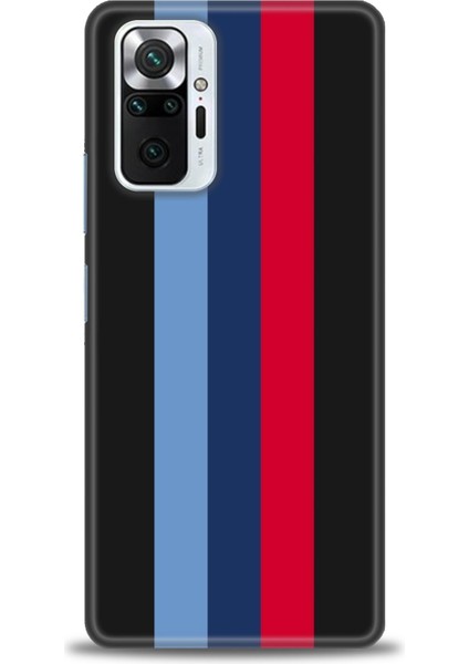 Xiaomi Redmi Note 10 Pro Kılıf Hd Baskılı Kılıf - Bordo Mavi Çubuklar