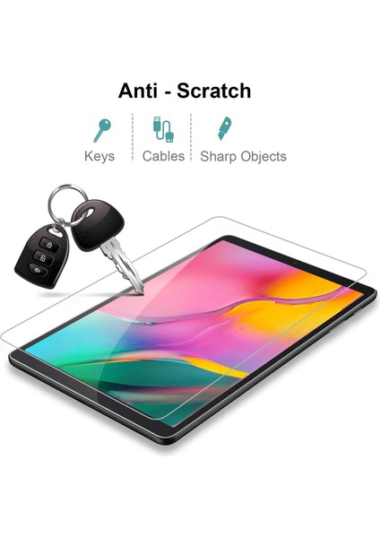 MTK Moveteck Samsung Galaxy Tab A 10.1 Inç T510 - T515 Uyumlu Ekran Koruyucu Şeffaf Cam Nano Esnek Kırılmaz Ekran Camı Tam Kaplama Tablet Ekran Koruyucu Cam