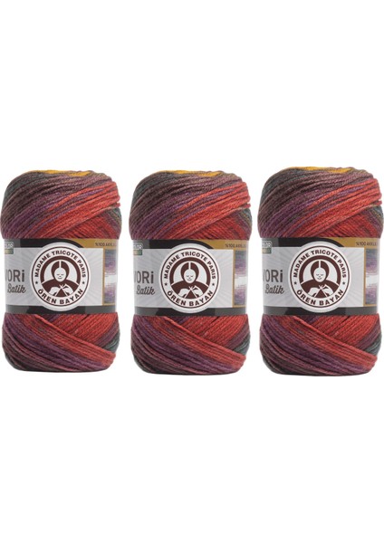 Ören Favori Batik El Örgü Ipi 100GR 901 3 Adet