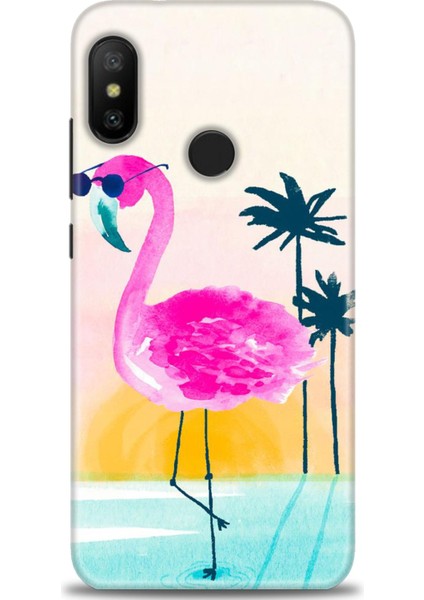 Xiaomi Mi A2 Lite Kılıf Hd Baskılı Kılıf - Flamingo