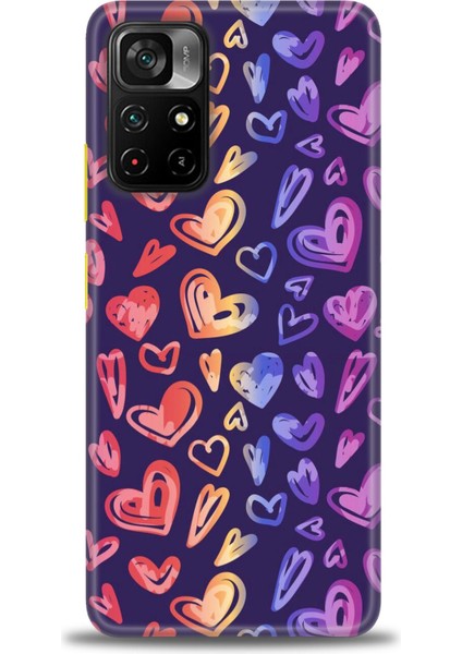 Xiaomi Poco M4 Pro 5g Kılıf Hd Baskılı Kılıf - Renkli Kalpler