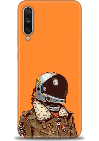 Xiaomi Mi A3 Kılıf Hd Baskılı Kılıf - Turuncu Astronot