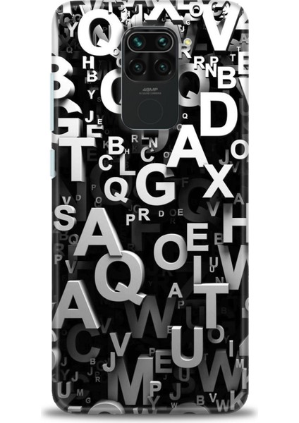 Xiaomi Redmi Note 9 Kılıf Hd Baskılı Kılıf - Harfler