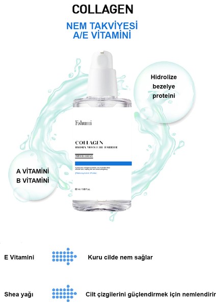 Saf Hidrolize Kolajen Içeren Yaşlanma Karşıtı Collagen Ampoule Cilt Serumu modelleri