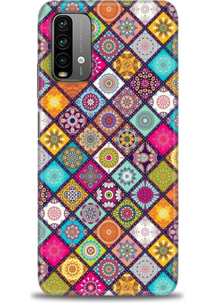 Xiaomi Redmi 9t Kılıf Hd Baskılı Kılıf - Renkli Mozaik
