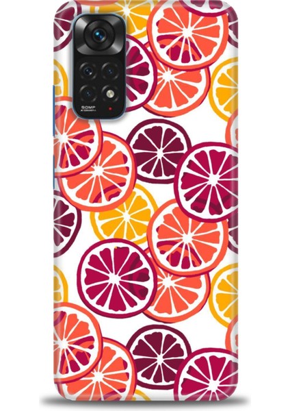 Xiaomi Redmi Note 12 4g Kılıf Hd Baskılı Kılıf - Bordo Limon Dilimleri
