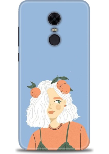 Xiaomi Redmi 5 Plus Kılıf Hd Baskılı Kılıf - Beyaz Saçlı Kız