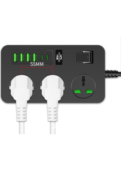 TB-T09 3'lü Power Socket 2pd+4usb