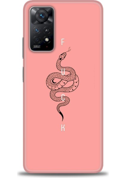 Xiaomi Redmi Note 11 Pro Kılıf Hd Baskılı Kılıf - Pembe Yılan
