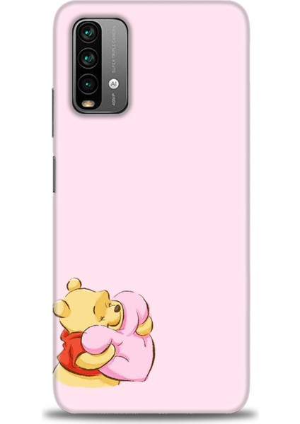 Xiaomi Redmi Note 9 4g Kılıf Hd Baskılı Kılıf - Winnie The Pooh Kalpli