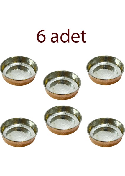 Bakır Kahvaltılık ve Çerezlik 6’lı Set