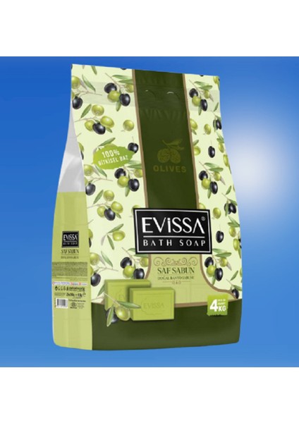 Organik Sabunlar Evissa Doğal Zeytinyağı Banyo Sabunu Yeşil 20 Kalıp
