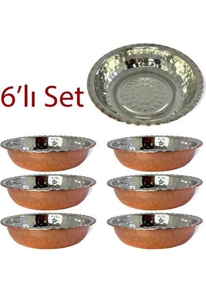 Çirtikli Bakır Çerezlik 6’lı Set