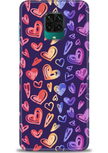 Xiaomi Redmi Note 9s Kılıf Hd Baskılı Kılıf - Renkli Kalpler