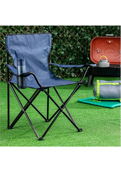 Katlanır Sandalye Tabure Kamp Sandalyesi Katlanır Plaj Sandalyesi Camping Chair Lacivert