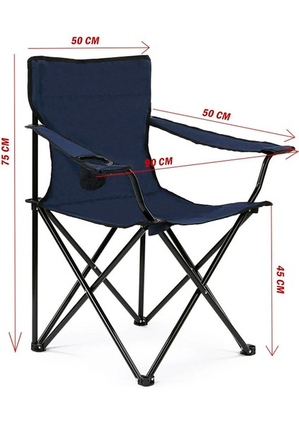 Katlanır Sandalye Tabure Kamp Sandalyesi Katlanır Plaj Sandalyesi Camping Chair Lacivert