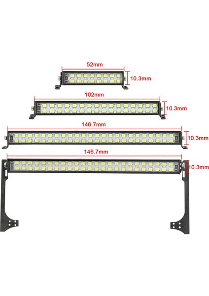 LED Işık Çubuğu I Eksenel SCX10/10 Rc Kaya Paletli Parçaları 52MM L Evrensel (Yurt Dışından)