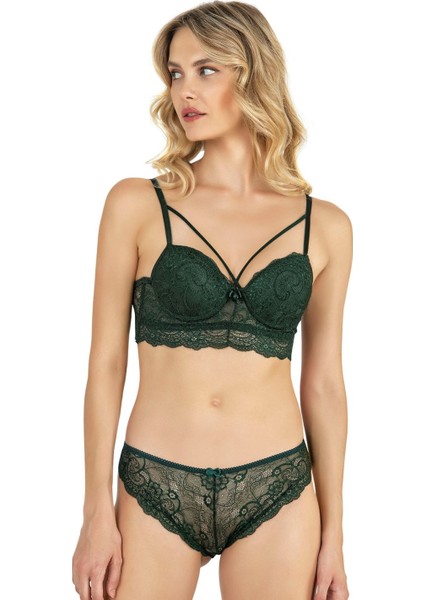 Desteksiz Dantelli Bralet Sütyen Takım 4211
