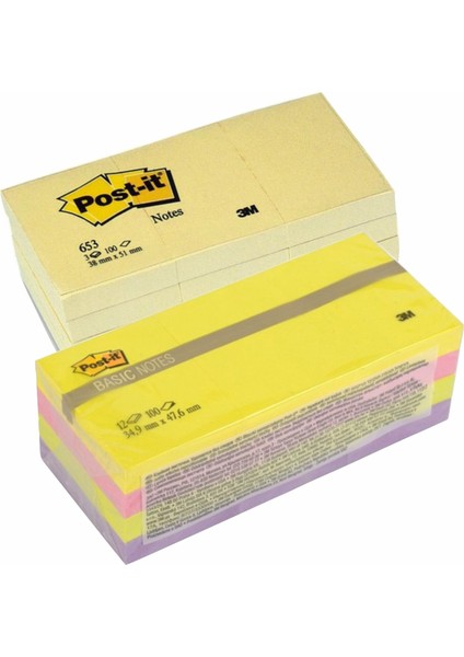 Post It Basıc Notes Set Renkli ve Sarı