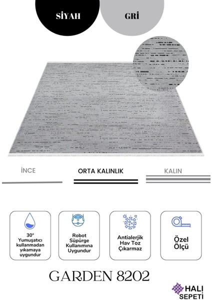Garden 8202 Gri Yıkanabilir Kesme Yolluk Koridor Halısı Kaymaz Çocuk Odası Halı Kilim fiyatları