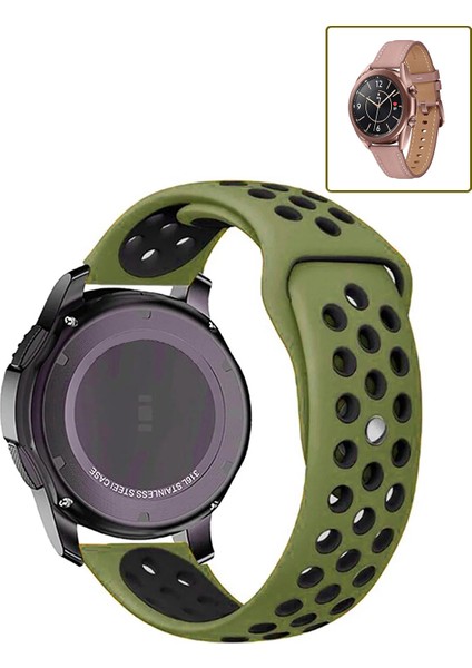 Samsung Galaxy Watch 3 41MM Akıllı Saat Uyumlu Kordon Yumuşak Dokulu Delikli Desenli Silikon Kayış
