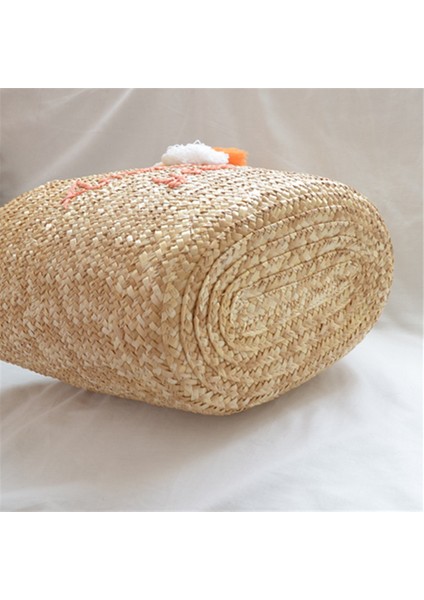 Yaz Modası Mektup Baskı El Yapımı Hasır Çanta Kadın Çanta Mavi (Yurt Dışından) modelleri