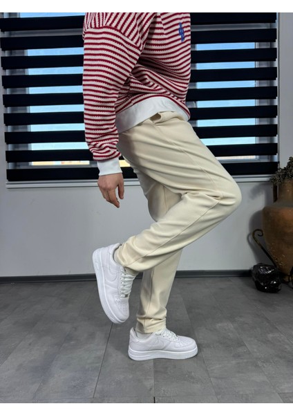Lastikli Fit Baggy Pantolon Bej modelleri