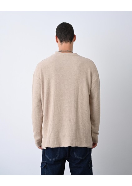 Örgü Desenli Sweat Bej fırsatları