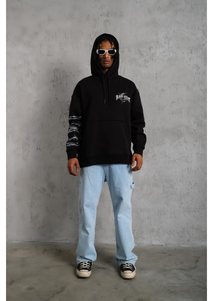 Travis Baskılı Sweatshirt Siyah