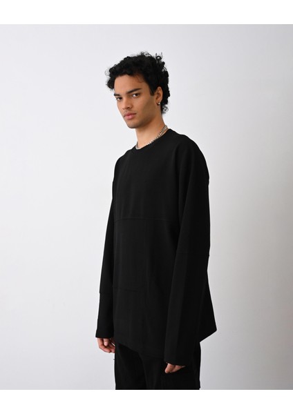 Desenli Basic Sweat Siyah modelleri