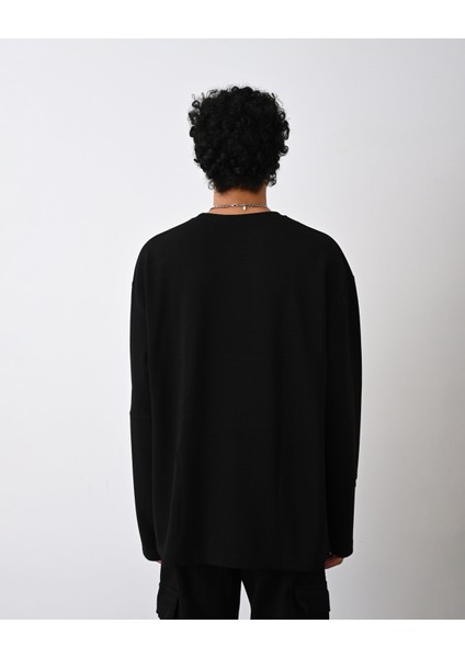 Desenli Basic Sweat Siyah indirimleri
