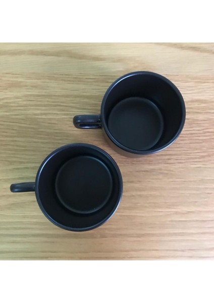 8 cm Stackable Çay Fincanı Siyah 2 Li