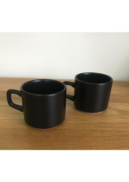 8 cm Stackable Çay Fincanı Siyah 2 Li