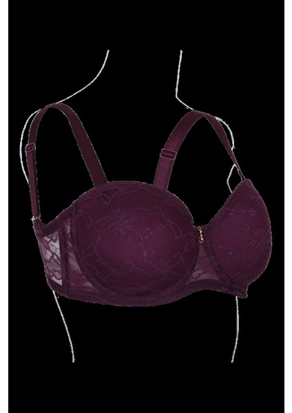 9350-C Selena Puff Cup Sütyen Mürdüm