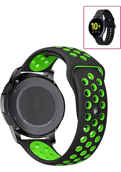 Samsung Galaxy Watch Active 2 40MM/44MM Akıllı Saat Uyumlu Kordon Yumuşak Dokulu Delikli Desenli Silikon Kayış